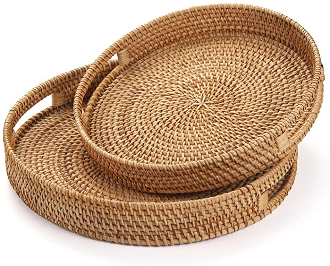 Rattan Round Serving Tray ST212112